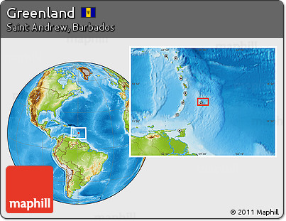 Physical Location Map of Greenland
