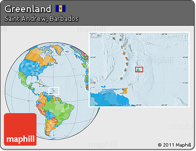 Political Location Map of Greenland