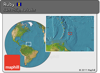 Satellite Location Map of Ruby