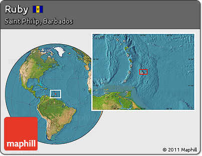Satellite Location Map of Ruby