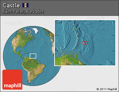 Satellite Location Map of Castle