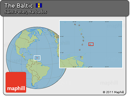 Savanna Style Location Map of the Baltic