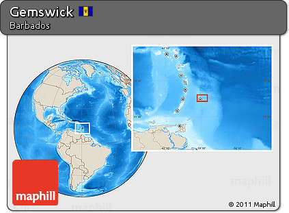Shaded Relief Location Map of Gemswick