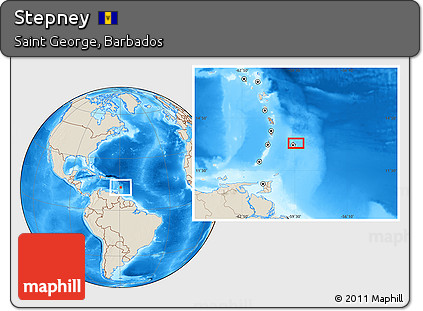 Shaded Relief Location Map of Stepney