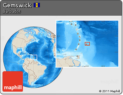 Shaded Relief Location Map of Gemswick