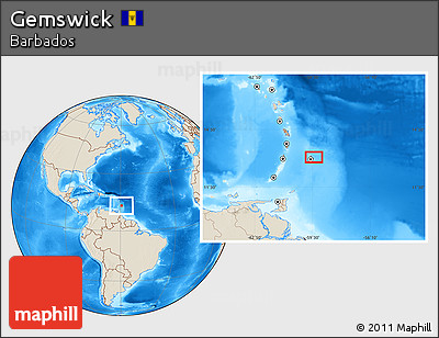 Shaded Relief Location Map of Gemswick