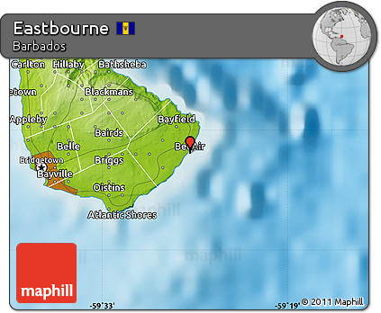 Physical Map of Eastbourne
