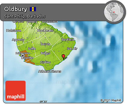 Physical Map of Oldbury