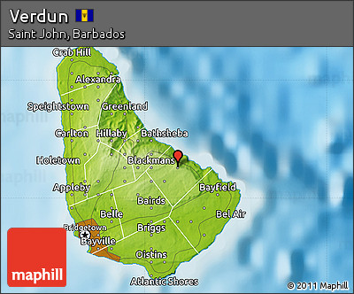 Physical Map of Verdun