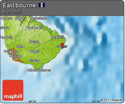 Physical Map of Eastbourne