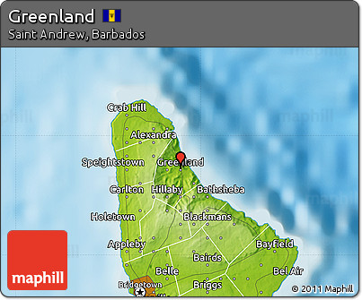 Physical Map of Greenland