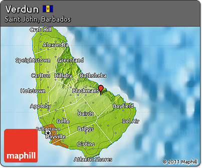 Physical Map of Verdun