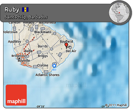 Shaded Relief Map of Ruby