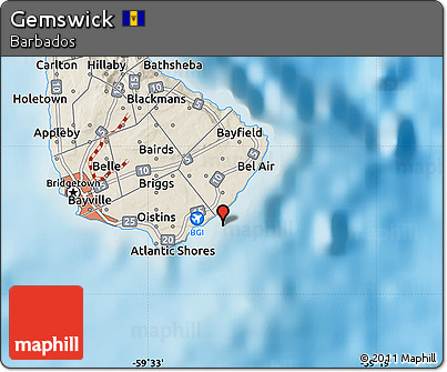 Shaded Relief Map of Gemswick