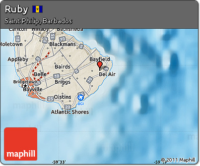 Shaded Relief Map of Ruby