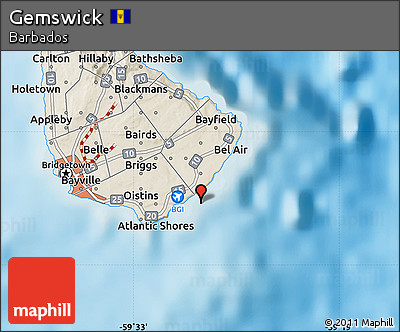 Shaded Relief Map of Gemswick