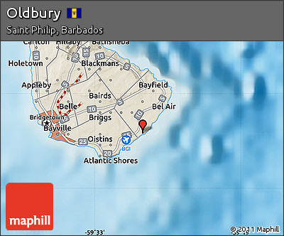 Shaded Relief Map of Oldbury