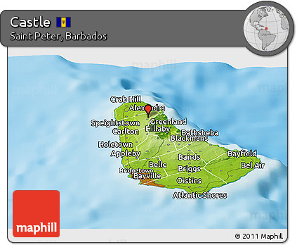 Physical Panoramic Map of Castle