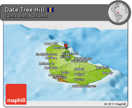 Physical Panoramic Map of Date Tree Hill