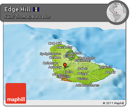 Physical Panoramic Map of Edge Hill