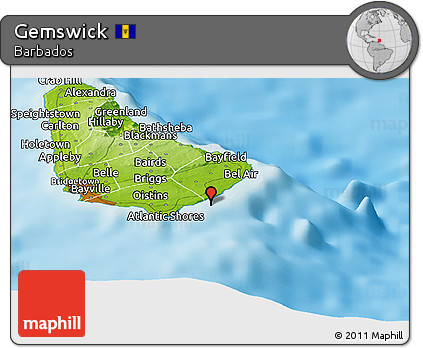 Physical Panoramic Map of Gemswick