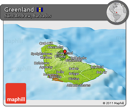 Physical Panoramic Map of Greenland