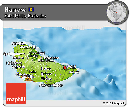 Physical Panoramic Map of Harrow