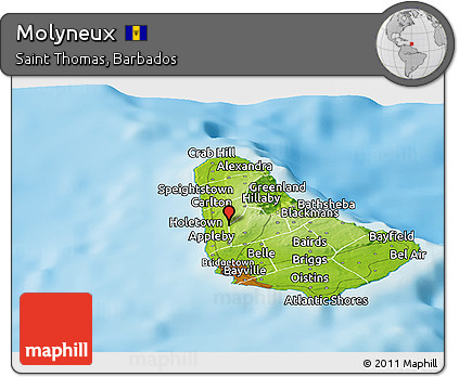 Physical Panoramic Map of Molyneux