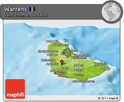 Physical Panoramic Map of Warrens