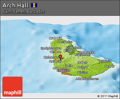 Physical Panoramic Map of Arch Hall