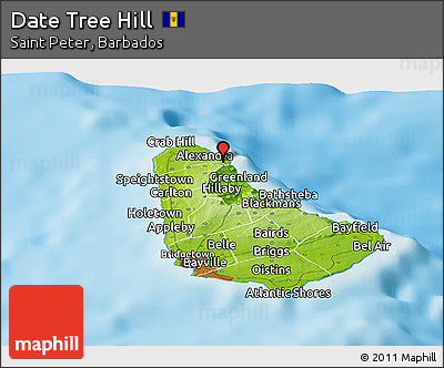 Physical Panoramic Map of Date Tree Hill
