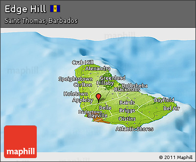 Physical Panoramic Map of Edge Hill