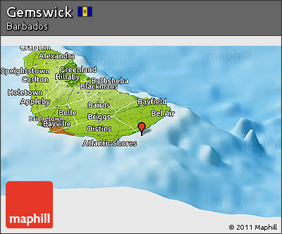 Physical Panoramic Map of Gemswick