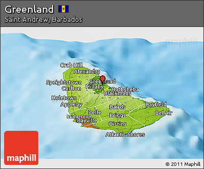 Physical Panoramic Map of Greenland