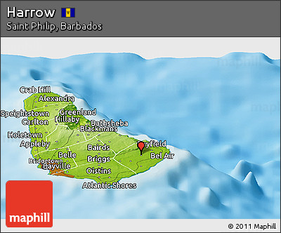 Physical Panoramic Map of Harrow