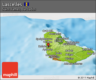 Physical Panoramic Map of Lascelles