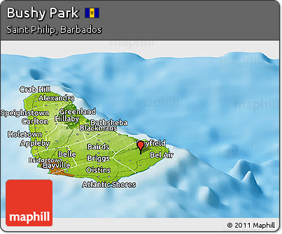 Physical Panoramic Map of Bushy Park
