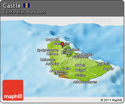 Physical Panoramic Map of Castle