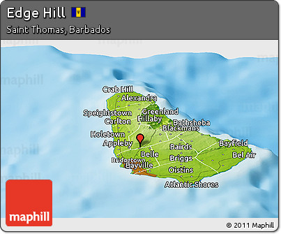 Physical Panoramic Map of Edge Hill