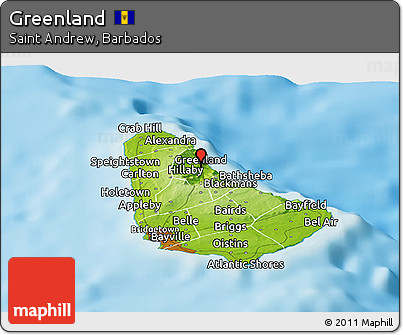 Physical Panoramic Map of Greenland