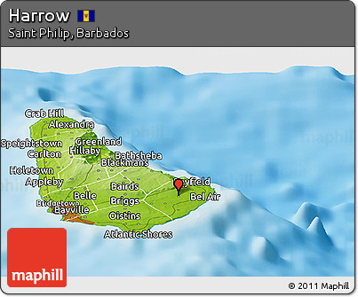 Physical Panoramic Map of Harrow