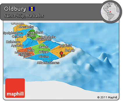 Political Panoramic Map of Oldbury