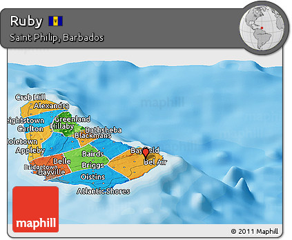 Political Panoramic Map of Ruby