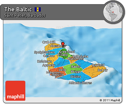 Political Panoramic Map of the Baltic
