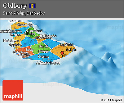 Political Panoramic Map of Oldbury