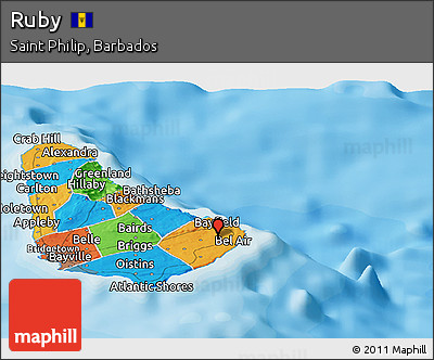 Political Panoramic Map of Ruby