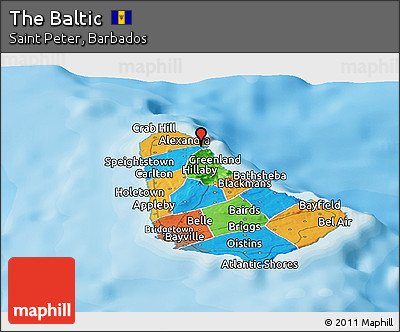 Political Panoramic Map of the Baltic