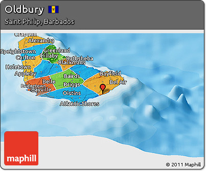Political Panoramic Map of Oldbury