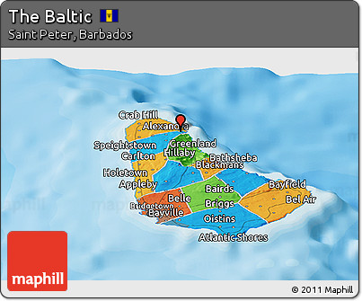 Political Panoramic Map of the Baltic