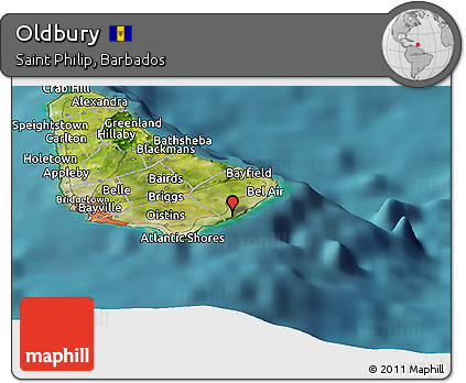 Satellite Panoramic Map of Oldbury